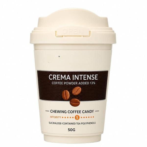 Crema Intense Coffee Chewing Candy 50g | 13% Coffee Powder Added | Intense Coffee Flavour Candy