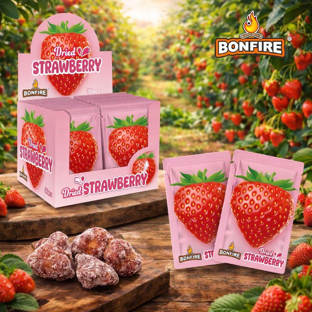 Bonfire Dried Strawberry 30 Pcs | Sweet, Fruity & Delicious Strawberry Treat